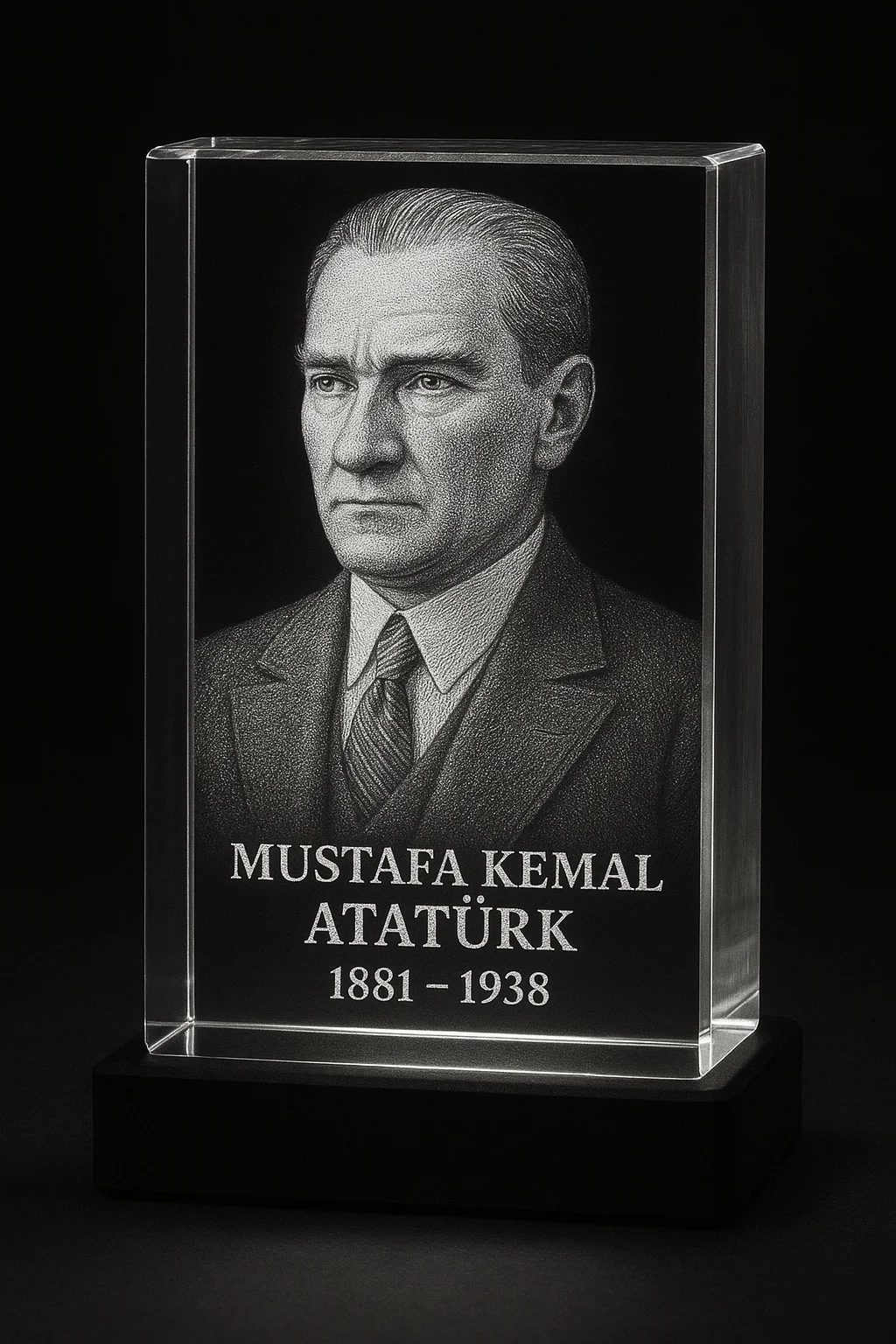 ATATÜRK 3D Hediyelik Kristal